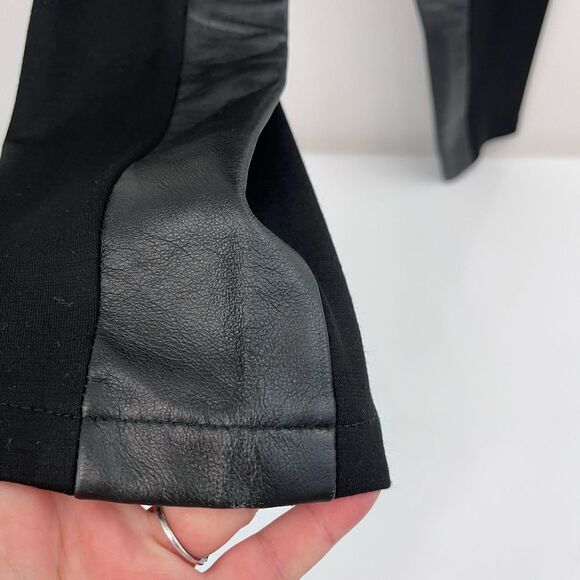 Shui Chen NY Stretch Leggings w/ Leather Trim Size M - Picture 4 of 7